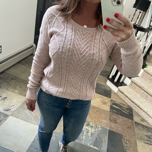 Light pink cable knit sweater